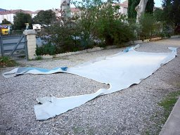 20121207 Bâche de protection - Réfection de l'auvent d'une caravane