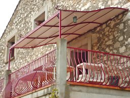 20170801 Pergola en toile PVC précontraint Ferrari 705 Texyloop coloris gris