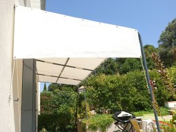 20180713 Pergola en toile Serge Ferrari Soltis Perfom 92 coloris blanc