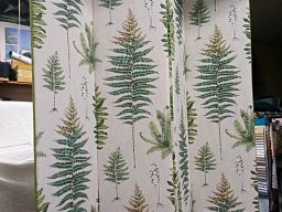 20201000 Rideau d'intérieur - Confection de paravent 4 panneaux en tissu Sanderson Fabrics &amp; Wallpaper Fernery coloris olive