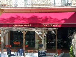 20170404 Store banne - Pose d'une toile de protection solaire Dickson Orchestra Max avec lettrages thermocollés (DSC_0035)