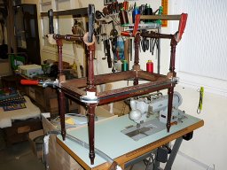 20091216 Tapisserie d'ameublement - Banquette Directoire