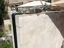 20180718 Voile d'ombrage - Ancrage d'une toile quadrangulaire Serge Ferrari Soltis Proof 502 coloris vanille (DSC_0555)