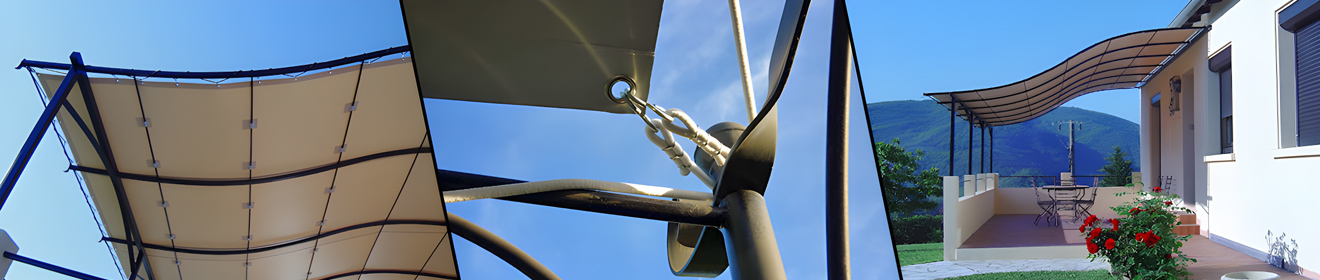 Toiles Précontraint® pour vélum, store de façade et corbeille, pergolas, tonnelles, voiles d'ombrage,...